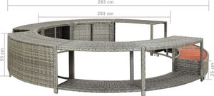 vidaXL Obudowa spa, szara, polirattanowa 7