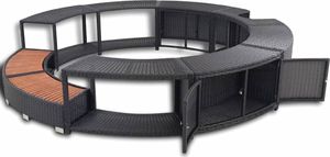 vidaXL Obudowa spa z polirattanu, czarna 4