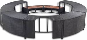 vidaXL Obudowa spa z polirattanu, czarna 5