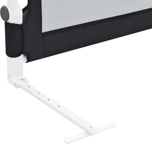 vidaXL Barierka do łóżeczka dziecięcego, szara, 180x42 cm, poliester 6