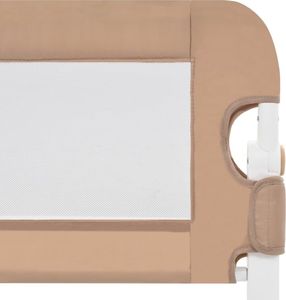 vidaXL Barierka do łóżeczka dziecięcego, taupe, 180x42 cm, poliester 5