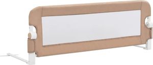 vidaXL Barierka do łóżeczka dziecięcego, taupe, 120x42 cm, poliester 2