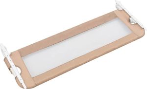 vidaXL Barierka do łóżeczka dziecięcego, taupe, 120x42 cm, poliester 4