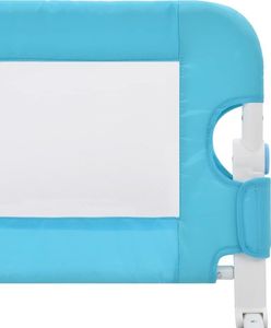 vidaXL Barierka do łóżeczka dziecięcego, niebieska 180x42 cm poliester 5