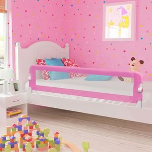 vidaXL Barierka do łóżeczka dziecięcego, różowa, 180x42 cm, poliester 1