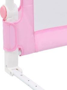 vidaXL Barierka do łóżeczka dziecięcego, różowa, 180x42 cm, poliester 6