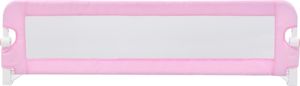 vidaXL Barierka do łóżeczka dziecięcego, różowa, 120x42 cm, poliester 3