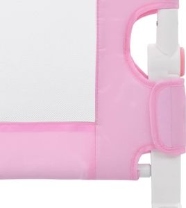 vidaXL Barierka do łóżeczka dziecięcego, różowa, 120x42 cm, poliester 5