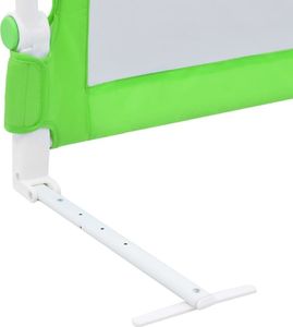 vidaXL Barierka do łóżeczka dziecięcego, zielona, 120x42 cm, poliester 6