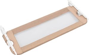 vidaXL Barierka do łóżeczka dziecięcego, taupe, 102x42 cm, poliester 3