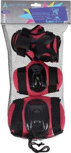 Ako Sport PO02 CZARNO-RÓŻOWE ROZ. L ZESTAW OCHRANIACZY (kol-łok-nadg) AKO SPORT 2