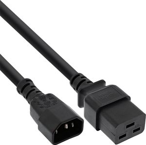 Kabel zasilający InLine InLine Kabel zasilacza, IEC-60320 C14 do C19, 3x1,5mm2, max. 10A, czarny, 0,5 m 1