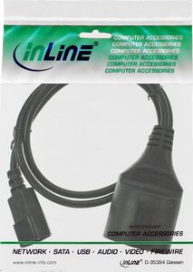 Kabel zasilający InLine InLine Kabel zasilający wtyczka C14 do niemieckiego gniazda typu F czarna 0.5m 2