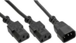 Kabel zasilający InLine InLine Power Kabel zasilający koniczynka Typ F 1x IEC-C14 do 2x IEC-C13 1m 1