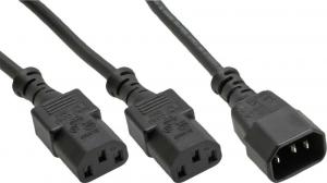 Kabel zasilający InLine InLine Power Kabel zasilający koniczynka Typ F 1x IEC-C14 do 2x IEC-C13 5m 1