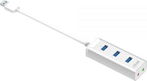 HUB USB InLine InLine Zewnętrzna karta muzyczna + USB 3.0 HUB - aluminum - 0.15m 2