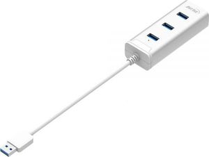 HUB USB InLine InLine Zewnętrzna karta muzyczna + USB 3.0 HUB - aluminum - 0.15m 4