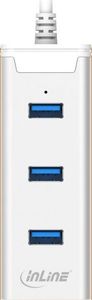 HUB USB InLine InLine Zewnętrzna karta muzyczna + USB 3.0 HUB - aluminum - 0.15m 5