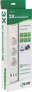 Listwa zasilająca InLine przeciwprzepięciowa 3 gniazda 1.5 m biała (16491) 3