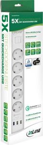 Listwa zasilająca InLine przeciwprzepięciowa 5 gniazd 1.5 m biała (16491T) 3