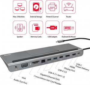 Stacja/replikator Unitek uHUB 11+ USB-C (D1022A) 2