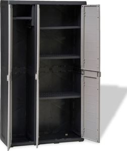Szafa ogrodowa vidaXL z 4 półkami 97x38x171 cm czarno-szara 43701 8