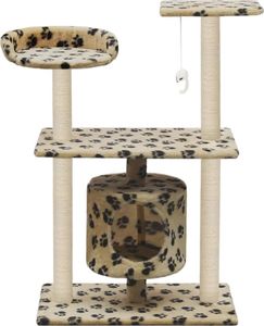 vidaXL Drapak ze sizalowymi słupkami, 95 cm, beżowy w kocie łapki 3