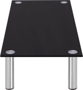vidaXL Podstawka pod monitor/TV, 80 x 35 x 17 cm, szkło, czarny 3