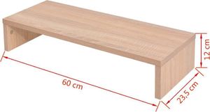 vidaXL Podstawka pod monitor z płyty wiórowej  60x23.5x12 cm beżowa (243660) 5