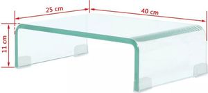 vidaXL Podstawka pod monitor / telewizor szklana przeźroczysta (244126) 6