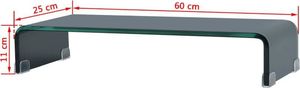 vidaXL Podstawka pod monitor / telewizor szklana czarna (244135) 6