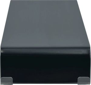 vidaXL Podstawka pod monitor / telewizor szklana czarna (244138) 3