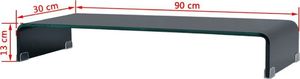 vidaXL Podstawka pod monitor / telewizor szklana czarna (244138) 6