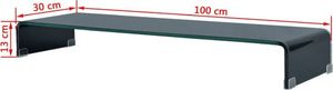 vidaXL Podstawka pod monitor / telewizor szklana czarna (244139) 6