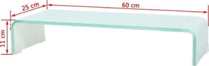 vidaXL Podstawka pod monitor / telewizor szklana biała (244143) 6