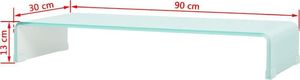 vidaXL Podstawka pod monitor / telewizor szklana biała (244146) 5