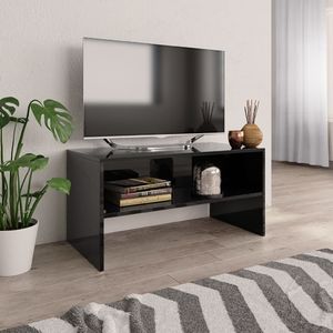 vidaXL Szafka TV, czarna, wysoki połysk, 80x40x40 cm, płyta wiórowa 1