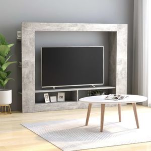 vidaXL Szafka TV, betonowa szarość, 152 x 22 x 113 cm, płyta wiórowa 1