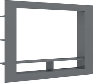 vidaXL Szafka TV, wysoki połysk, szara, 152x22x113 cm, płyta wiórowa 2