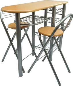 vidaXL Zestaw do baru lub kuchni, stół i krzesła, drewno 1
