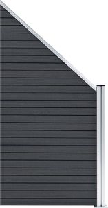 vidaXL Panel ogrodzeniowy WPC 90 x (100-180) cm, szary 2