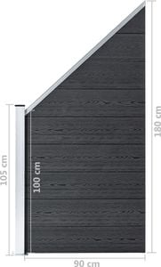 vidaXL Panel ogrodzeniowy WPC 90 x (100-180) cm, szary 8