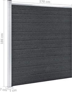 vidaXL Ogrodzenie ogrodowe, WPC, 180x186 cm, szare 8