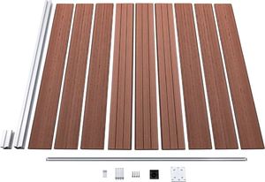 vidaXL Ogrodzenie ogrodowe, WPC, 180x186 cm, brązowe 4