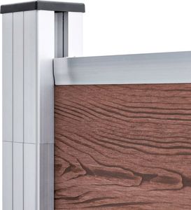 vidaXL Ogrodzenie ogrodowe, WPC, 180x186 cm, brązowe 5