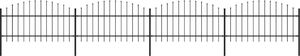 vidaXL Panele ogrodzeniowe z grotami, stal, (1-1,25) x 6,8 m, czarne 1