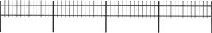 vidaXL Ogrodzenie z prętów z grotami, stalowe, 6,8 x 0,6 m, czarne 1