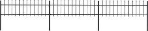vidaXL Ogrodzenie z prętów z grotami, stalowe, 5,1 x 0,6 m, czarne 1