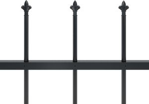 vidaXL Ogrodzenie z prętów z grotami, stalowe, 3,4 x 0,6 m, czarne 4