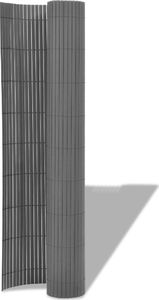 vidaXL Dwustronne ogrodzenie ogrodowe, PVC, 90x500 cm, szare 2